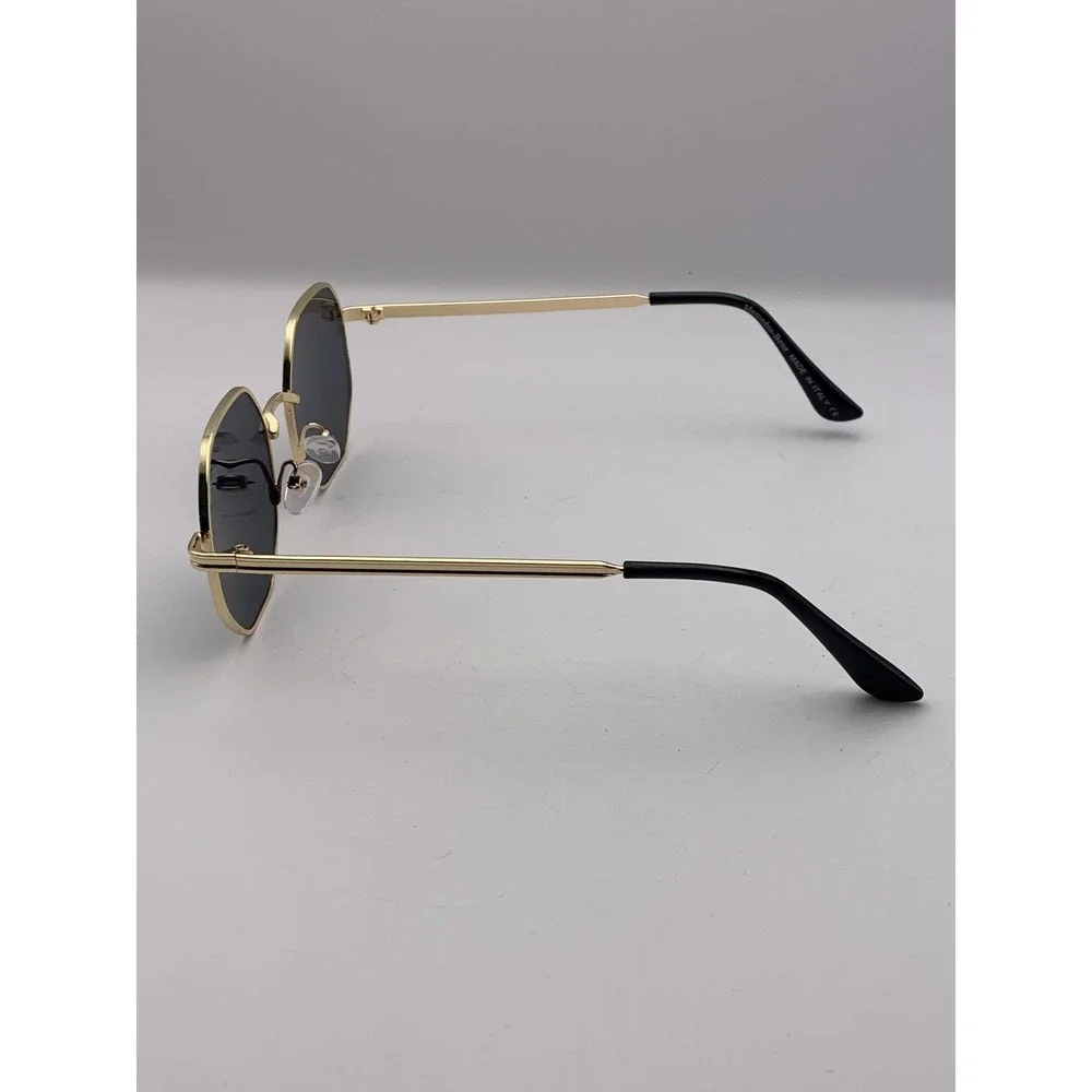 Mercedes Benz 743 Sunglasses Mens Gold Gray Round Geometric Metal Made In Italy